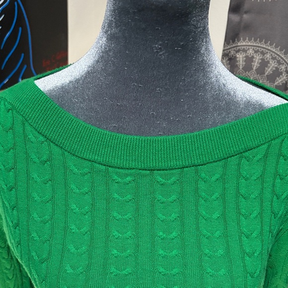 Tommy Hilfiger Green Cable Knit Sweater - Picture 2 of 5